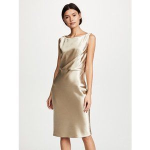 Nili Lotan champagne satin Anne dress - size 2